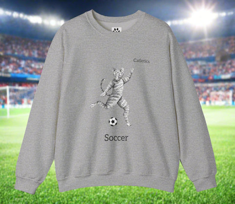 Cat Soccer Crewneck Sweatshirt